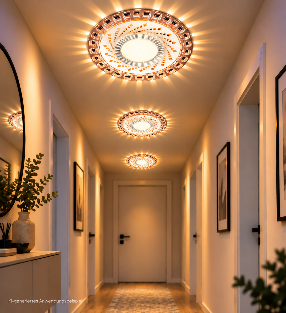 Tecbright LED-Einbaustrahler – Spiral Glow | 3 Lichtfarben + Außenlicht  A4