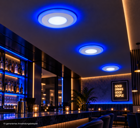 Tecbright LED-Einbaustrahler - Blue Glow |3+3W Kaltweiss + blauer Rand