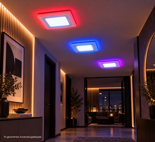 Tecbright LED-Einbaustrahler – RGB AmbiGlow | 6+3W Kaltweiss + RGB