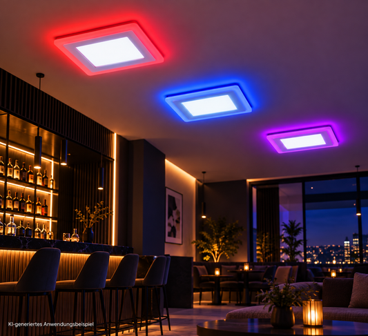Tecbright LED-Einbaustrahler – RGB AmbiGlow XL | 12+4W Kaltweiss + RGB
