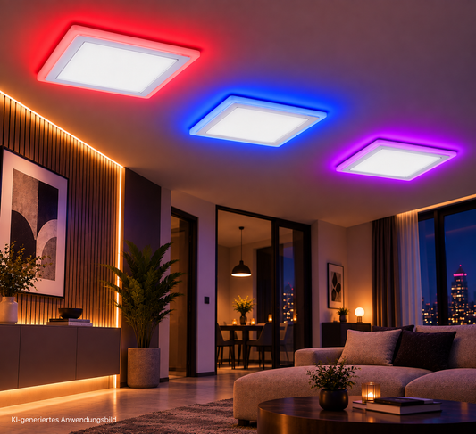 Tecbright LED-Einbaustrahler – RGB AmbiGlow XXL | 18+6W Kaltweiss + RGB