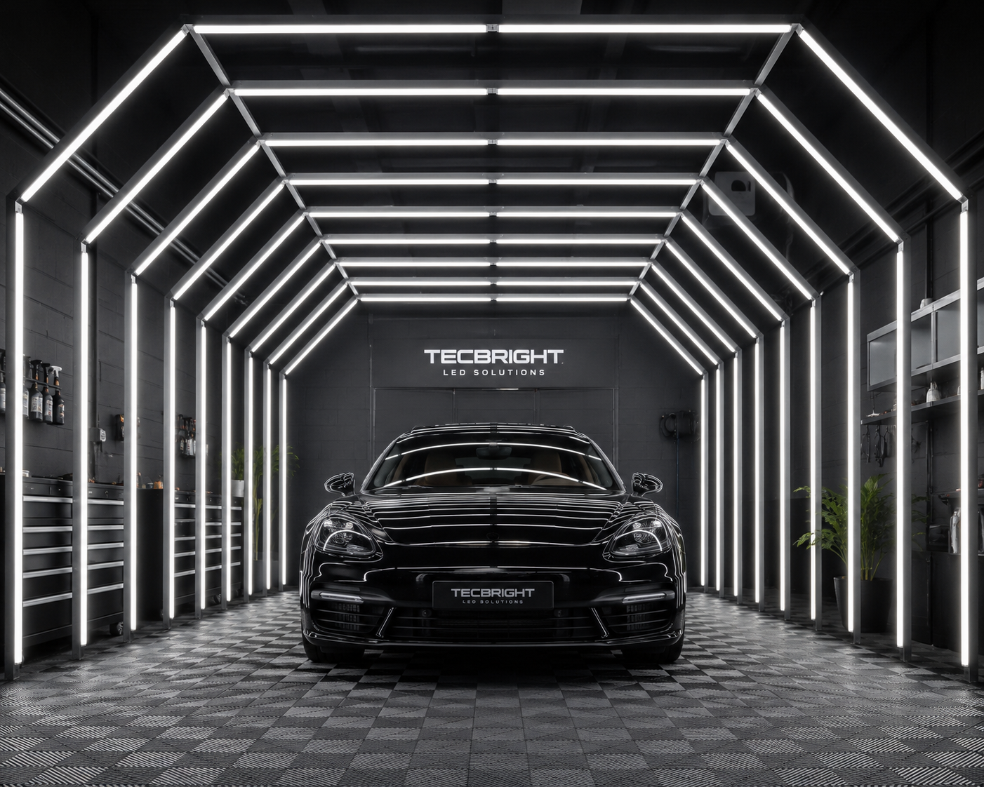 LED Lichttunnel OG1009B – Professionelles Fahrzeugaufbereitungs- & Lackkontrollsystem | 24V DC | Aluminium | 4000 × 5650 × 2615 mm