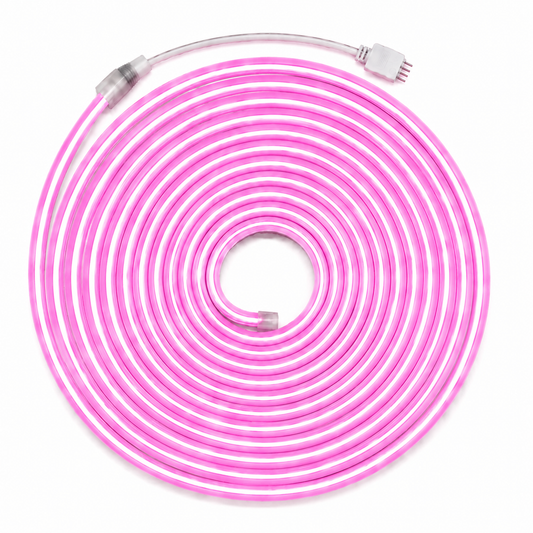 5m LED Neon Flex Komplettset – Pink | Inkl. Netzteil & Fernbedienung