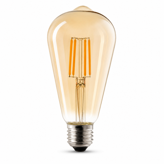 LED Filament Lampe ST64 | E27 Fassung | 6W ersetzt 40W | Warmweiß 2700K