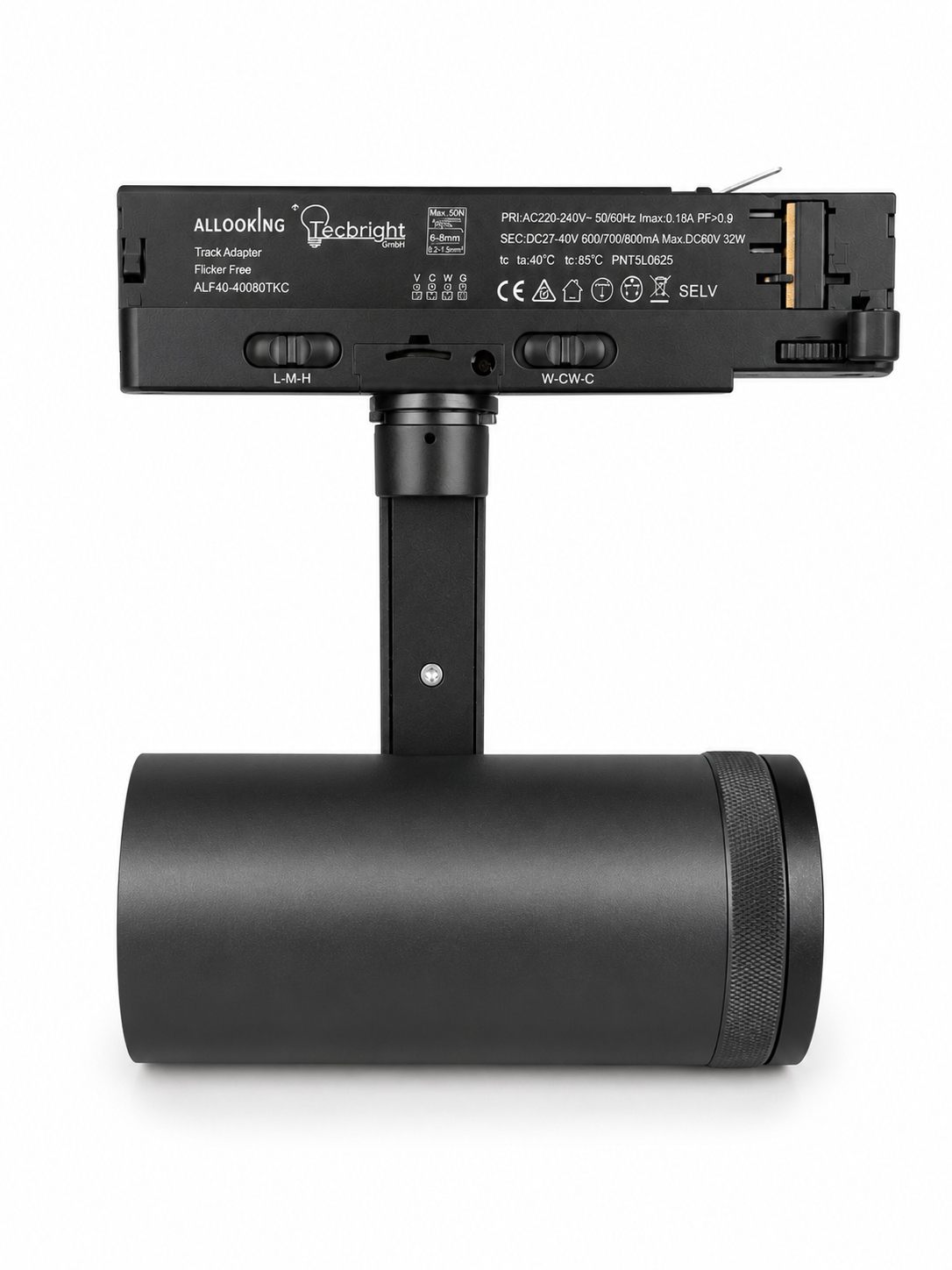 Tecbright ZoomTrack 30 Pro – 30W LED 3-Phasen Schienenstrahler | Schwarz | CCT umschaltbar | Zoom 15°–55°