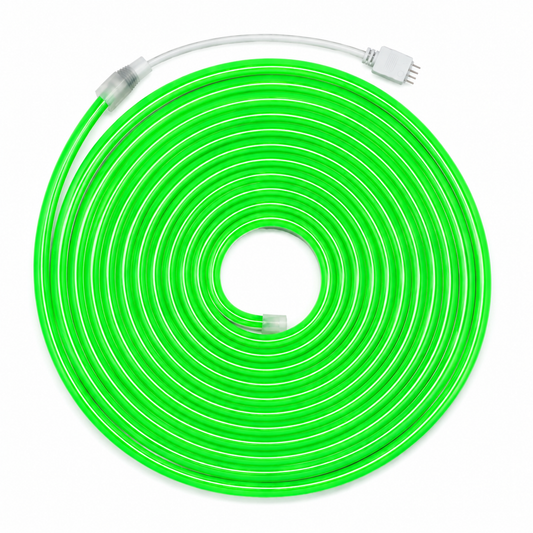 5m LED Neon Flex Komplettset – Grün | Inkl. Netzteil & Fernbedienung