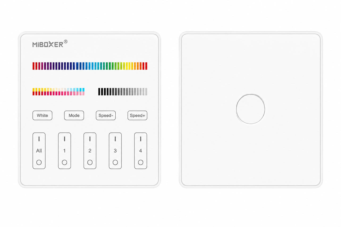 MiBoxer RGB+CCT 2,4 GHz Touch-Fernbedienung – 4-Zonen LED-Steuerung mit Magnethalterung