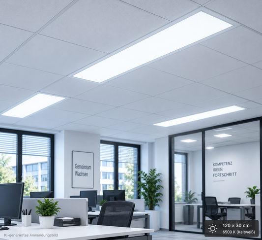 Tecbright LED-Panel 120 × 30 cm – 44 W – Kaltweiß 6500 K – 4000 lm – Flache Deckenleuchte