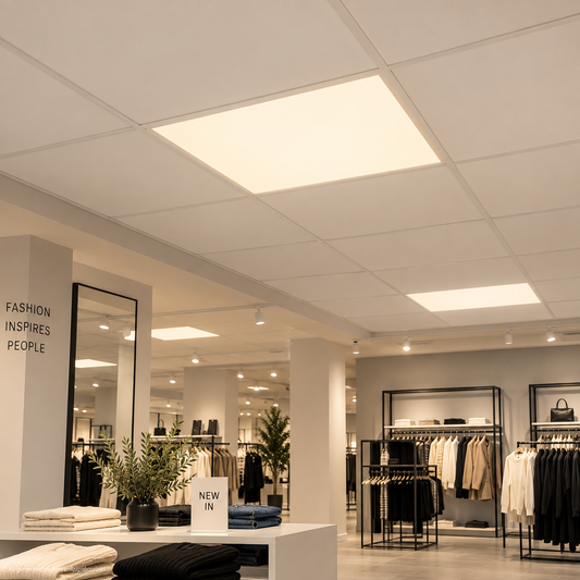 Tecbright LED-Panel 62 × 62 cm – 42 W – Warmweiß 3000 K – 4200 lm – Ultraflaches Deckenpanel Weiß