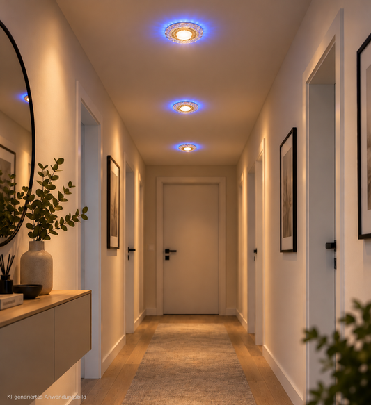 Tecbright Kristall LED-Einbaustrahler – Roségold | 3 Lichtfarben + Außenlicht A2