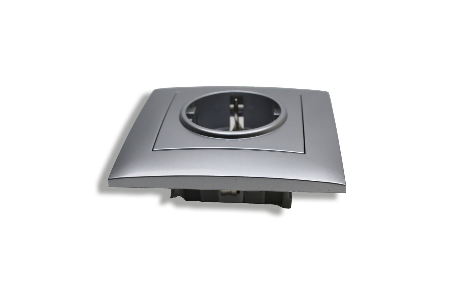 ENTAC Unterputz-Steckdose 1-fach | 10A, 250V – silber