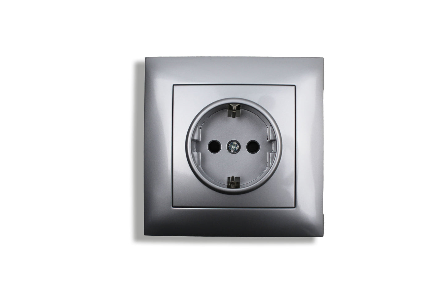 ENTAC Unterputz-Steckdose 1-fach | 10A, 250V – silber