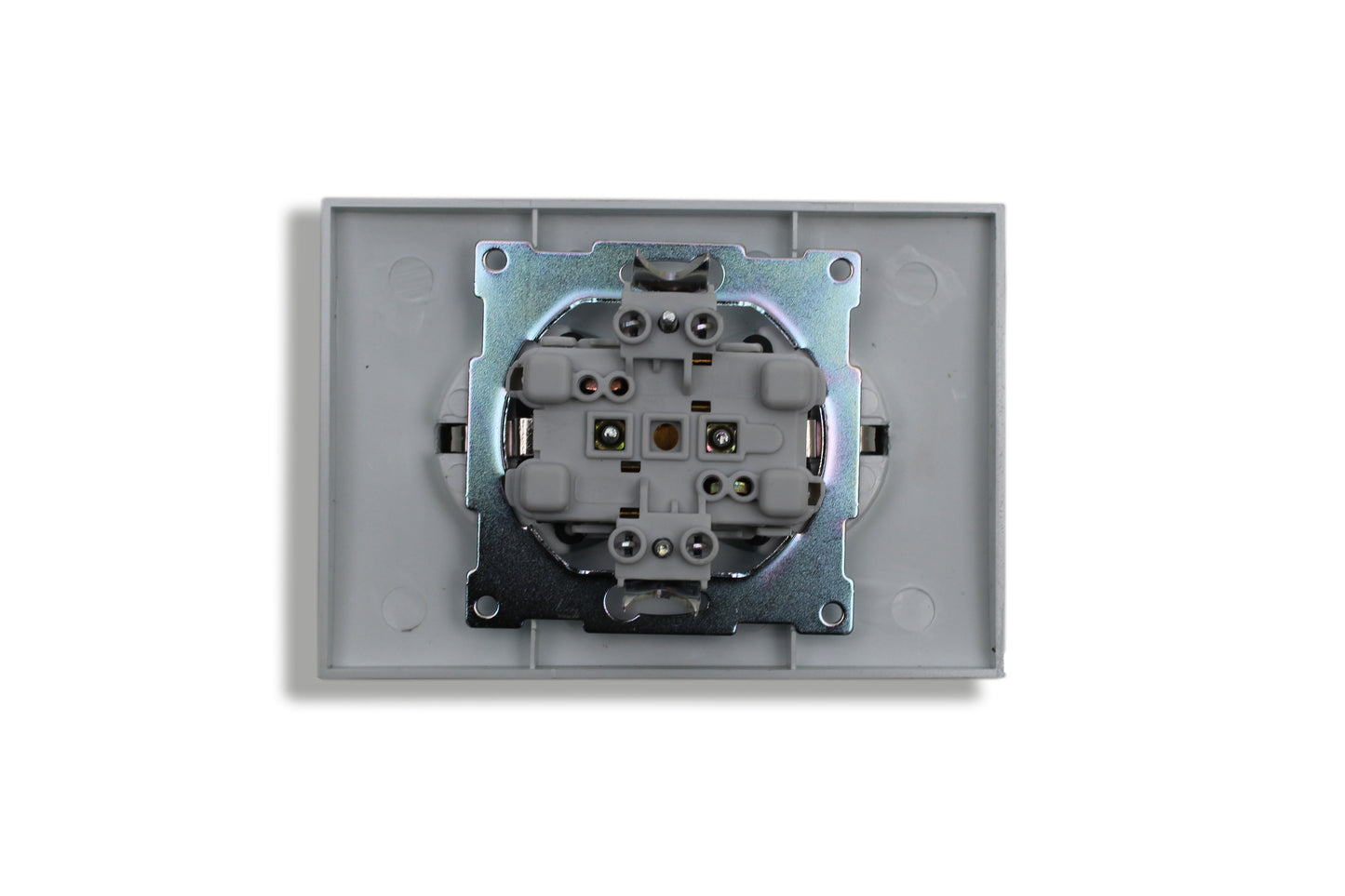 Entac – Doppelsteckdose – 2× Schutzkontakt – 16A – 250V – Unterputz – Silber glänzend