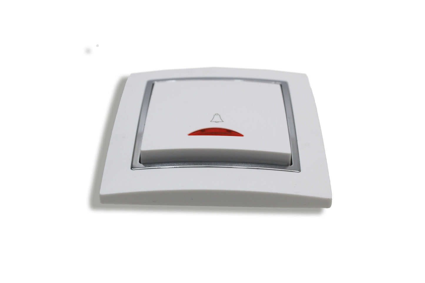 Extra Star Klingeltaster mit Leuchtanzeige – Unterputz – Weiß mit Chromrahmen