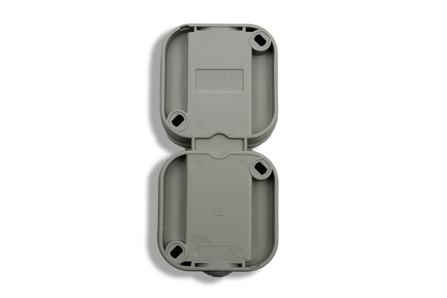 Hoosense – Kombination: Feuchtraum-Wippschalter + Steckdose – 10A / 16A – 250V – IP54