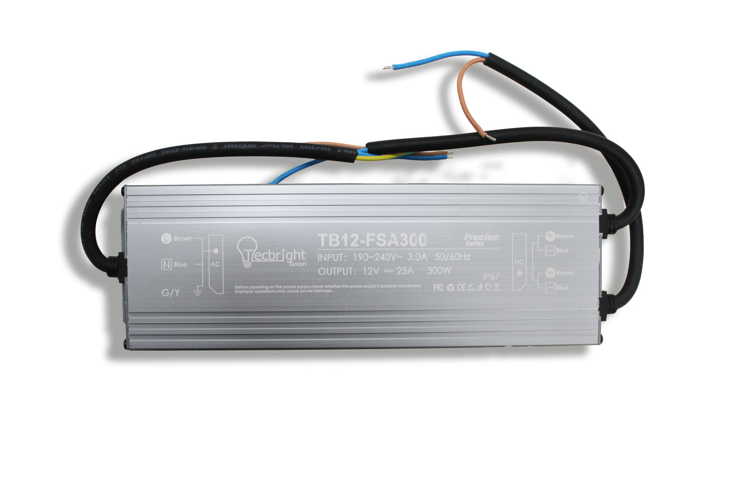 Tecbright TB12-FSA300W - IP67 Netzteil 12V | 300W | Outdoor