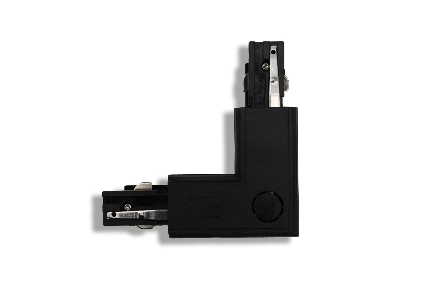 Tecbright L-Verbinder für 3-Phasen-Stromschienen – innenliegend, schwarz