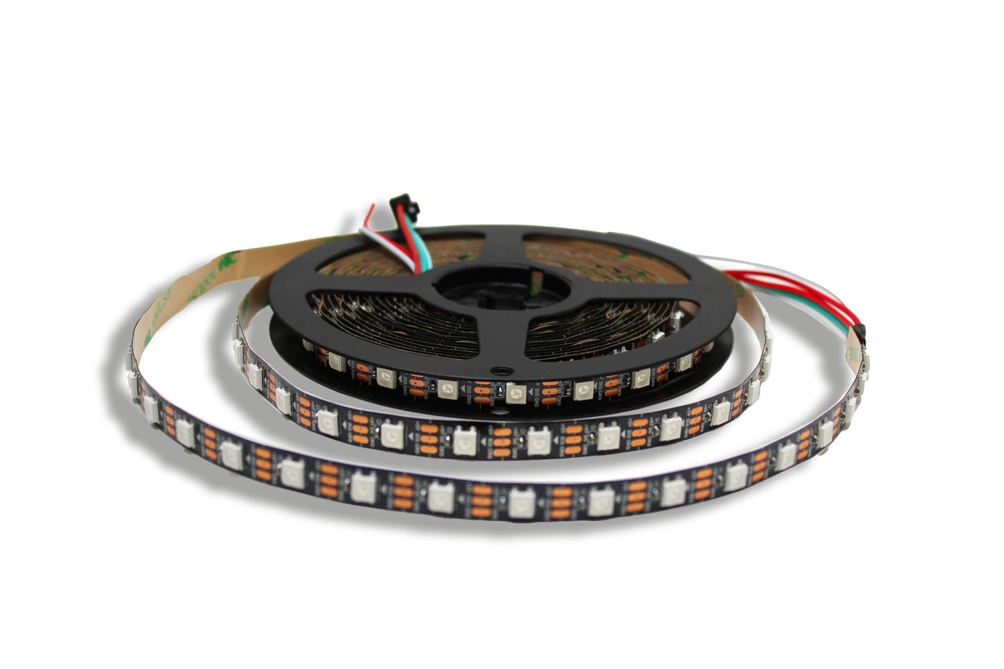 Tecbright LED-Streifen WS2812B RGB 5V, 10 mm, 60 LED/m, 18 W/m, IP65, 5 m Rolle – einzeln adressierbar, mit Silikon-Schutz
