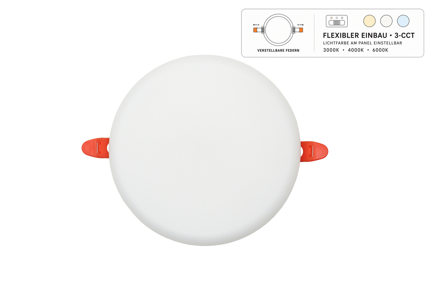 Tecbright Einbaustrahler  Frameless - 24W - ø45-145mm - Rund - Weiss CCT