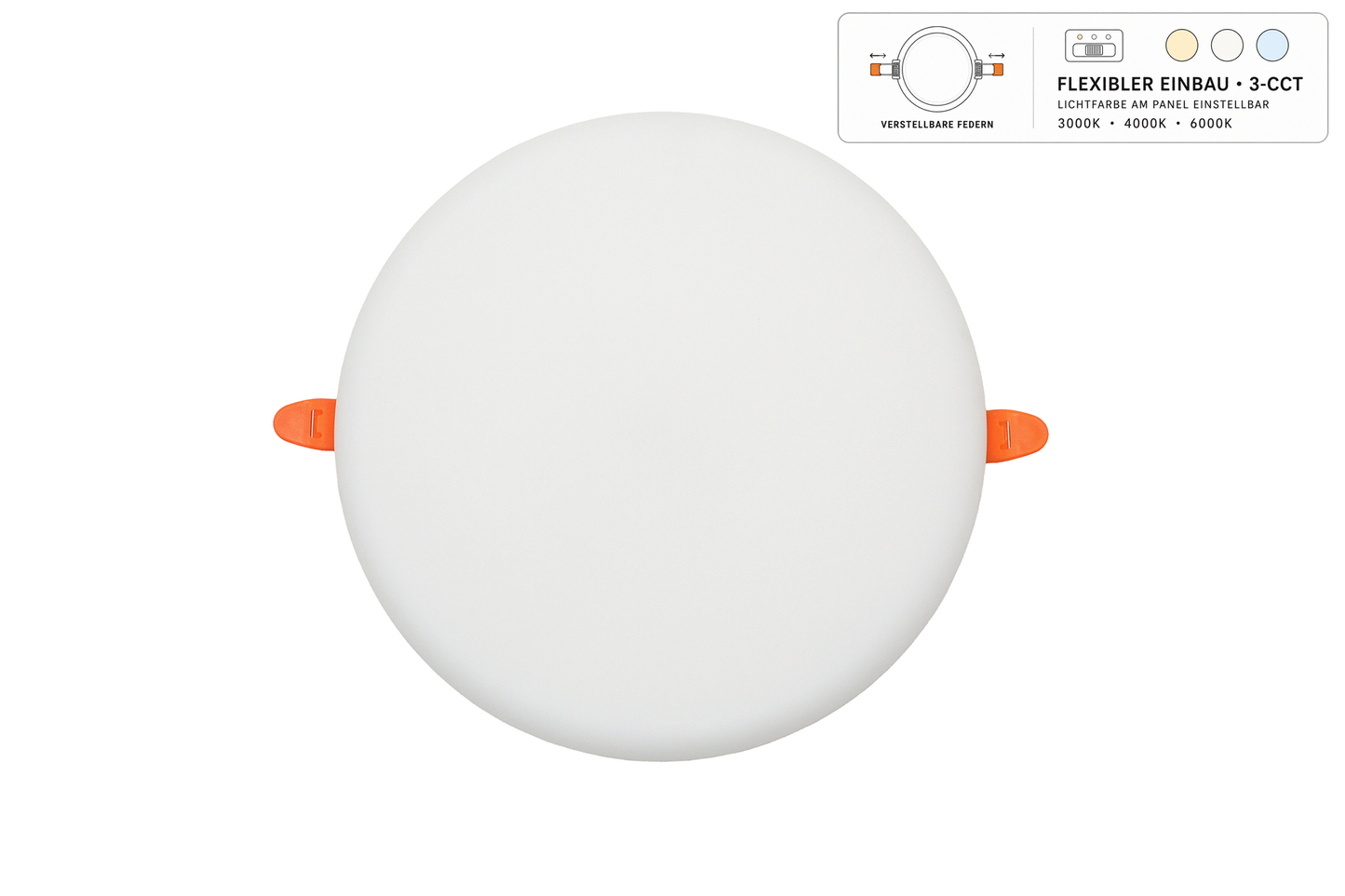 Tecbright Einbaustrahler Frameless - 36W - ø45-190mm - Rund - Weiss - CCT