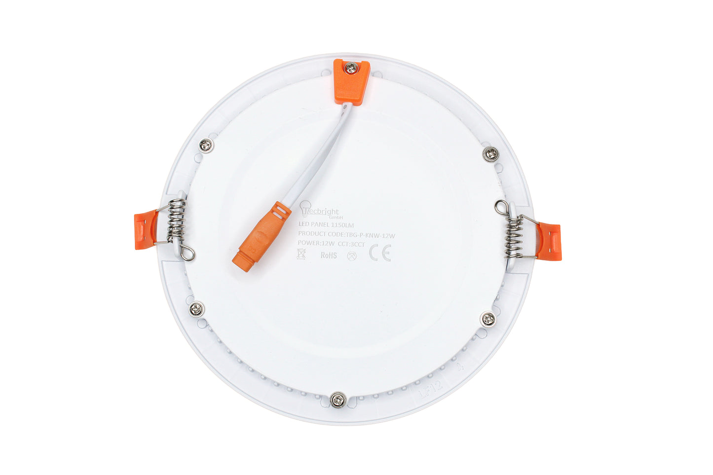 Tecbright 12W LED Einbaupanel 3-CCT – Farbwechsel per Lichtschalter – Ø 170 mm