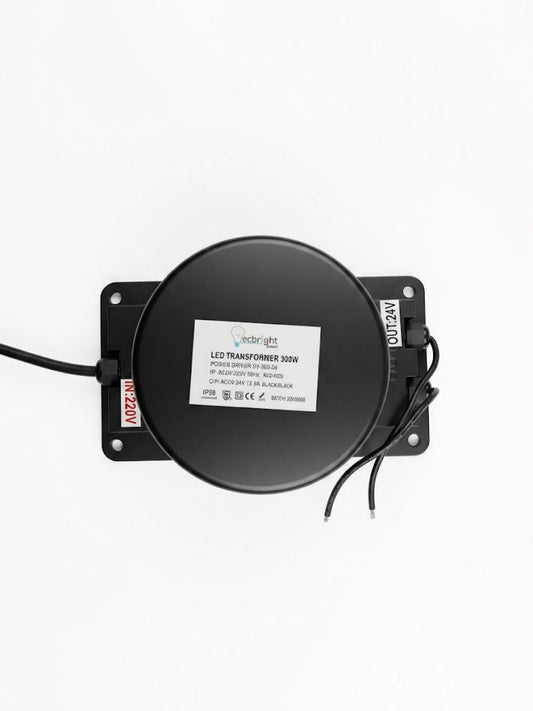 LED-Transformator 300W | Rundes Design | Wasserdicht IP68 | 24V DC / 12.5A Netzteil