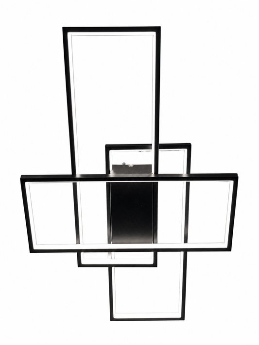 LED Design-Hängeleuchte Geometric Schwarz – 80W | CCT 3000–6500K | 88 × 50 cm (8132)