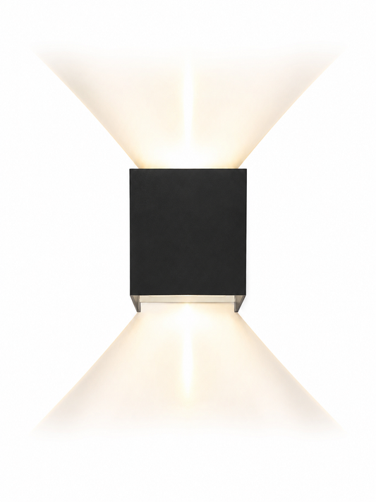 LED Wandleuchte Cube Up & Down – Moderne Außen- und Innenwandleuchte | Schwarz | 6W | Warmweiß 3000K | CRI90 (TBL88TL23)