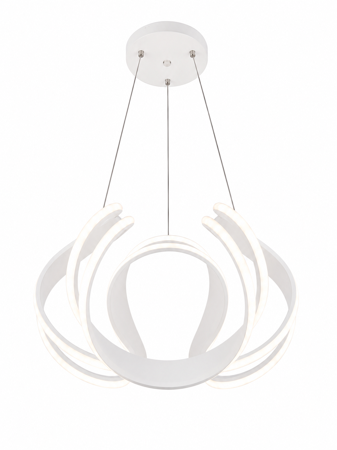LED Pendelleuchte Ø43 cm – Moderne Design-Hängeleuchte in Weiß (556-1 - White)