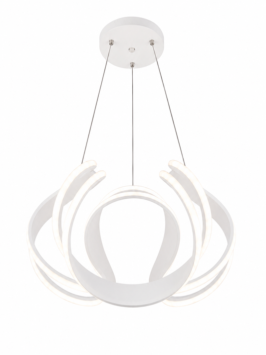 LED Pendelleuchte Ø43 cm – Moderne Design-Hängeleuchte in Weiß (556-1 - White)