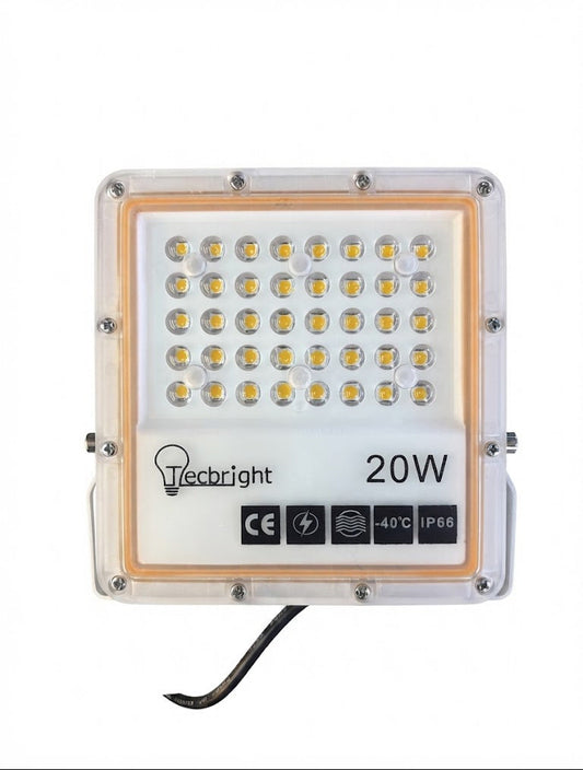 Tecbright 20W LED-Fluter – IP66 – Wetterfest – Warmweiß / Neutralweiß / Kaltweiß