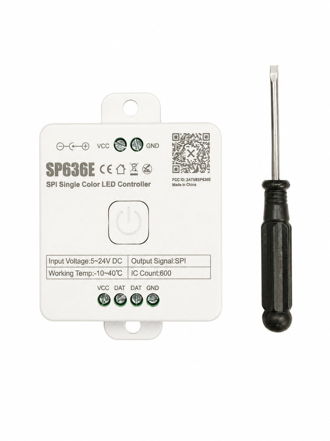SP636E SPI Single Color LED Controller 5–24V – Bluetooth App &amp; 2,4 GHz Funk