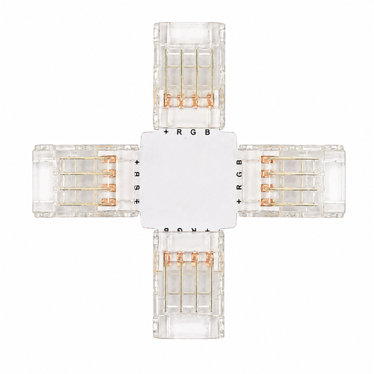 4-poliger RGB LED Strip Kreuzverbinder für 10 mm LED-Streifen