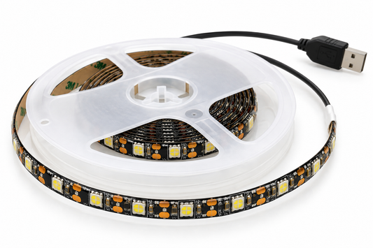 Tecbright USB LED-Streifen – Kaltweiß – 5V – 3 m – einzeln kürzbar