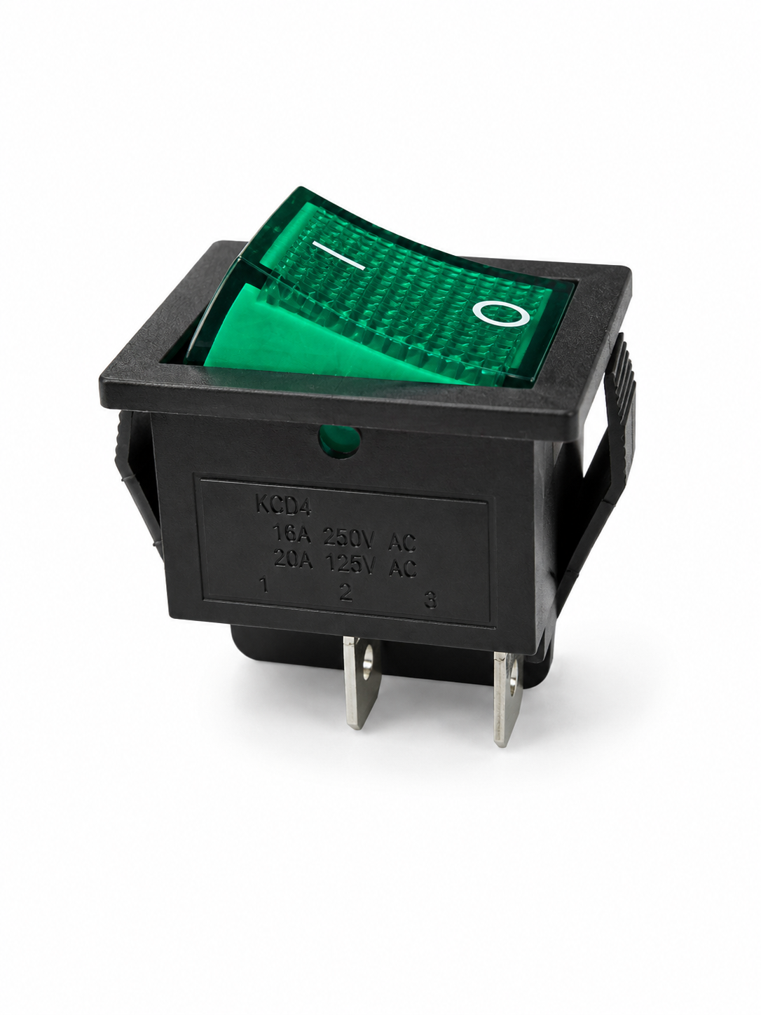 Grüner Wippschalter Ein/Aus mit Beleuchtung – 15A 250V / 20A 125V