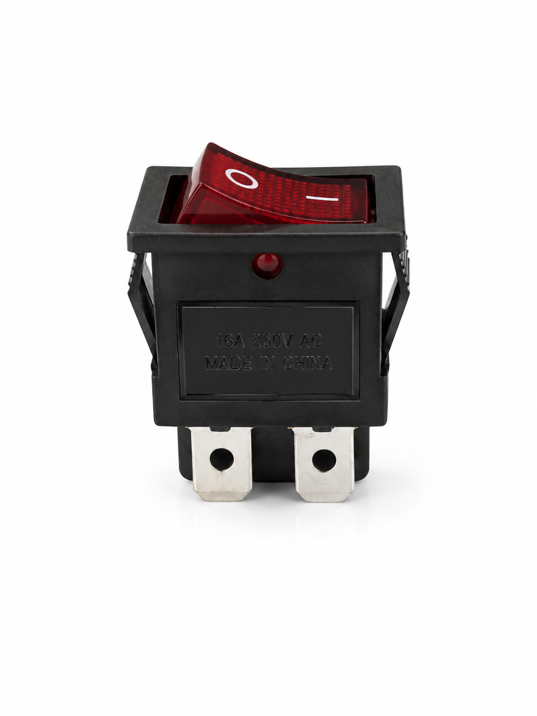Roter Wippschalter Ein/Aus – 6A 250V / 10A 125V