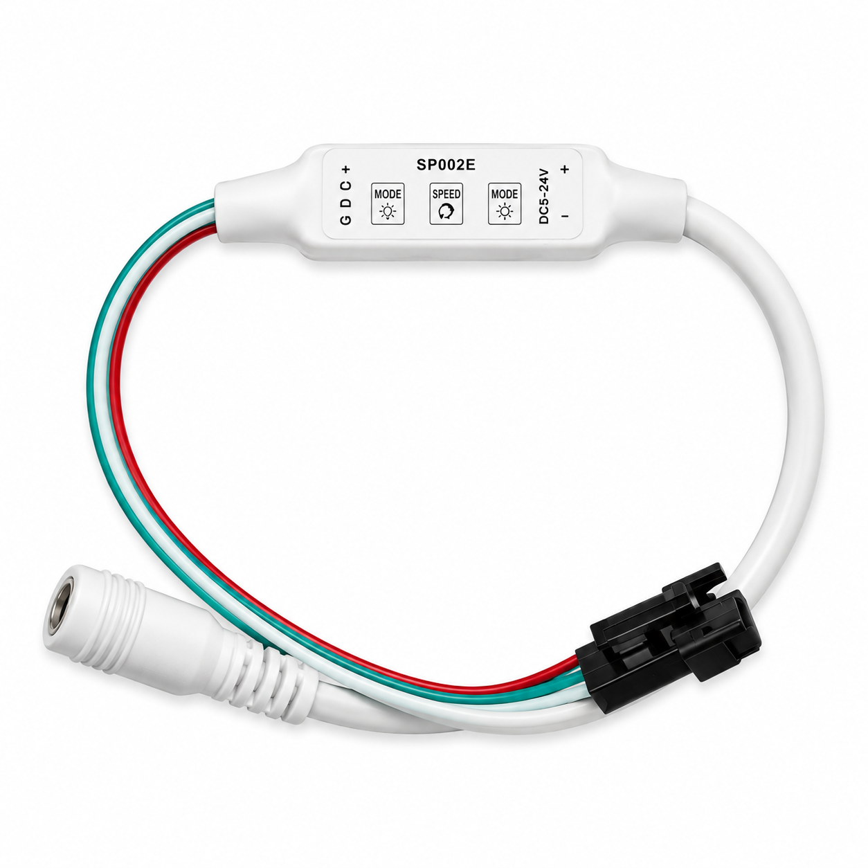 SP002E Mini SPI LED Controller 5–24V – 3-Tasten Steuerung für adressierbare LED-Streifen