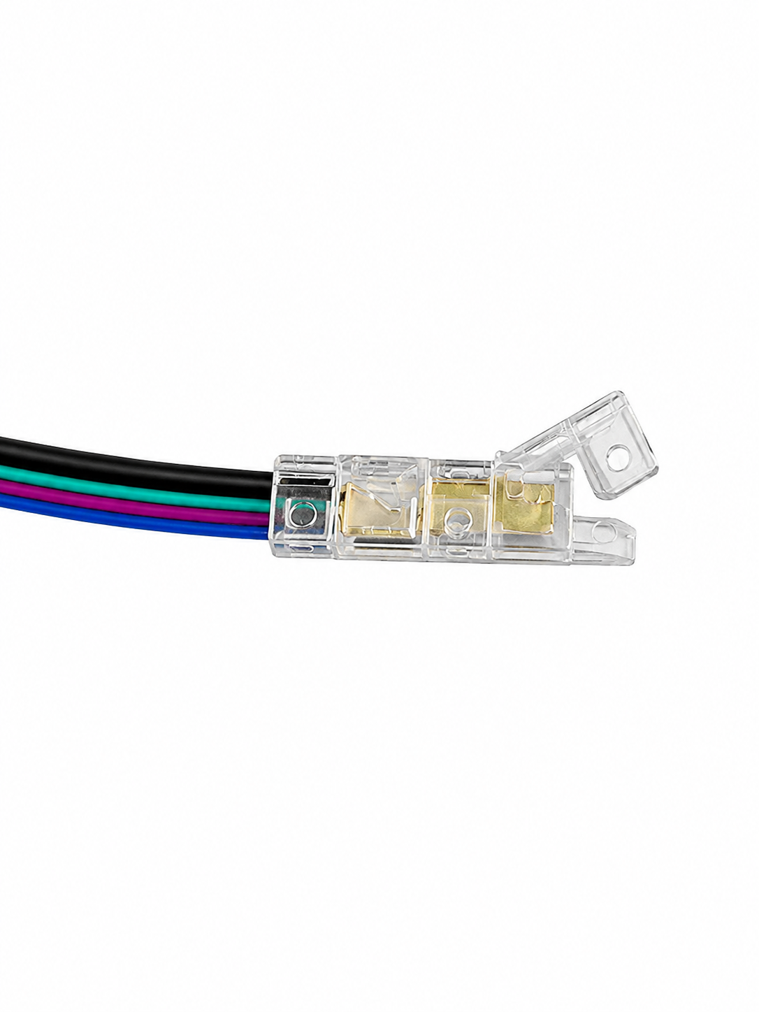 4-poliger RGB LED Strip Verbinder 10 mm mit Anschlusskabel – ca. 94 mm