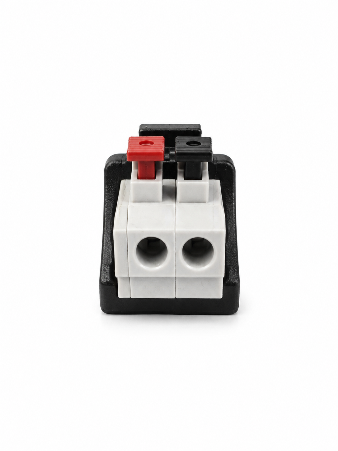 DC-Hohlstecker Buchse auf 2-polige Federklemme – Anschlussadapter Rot / Schwarz