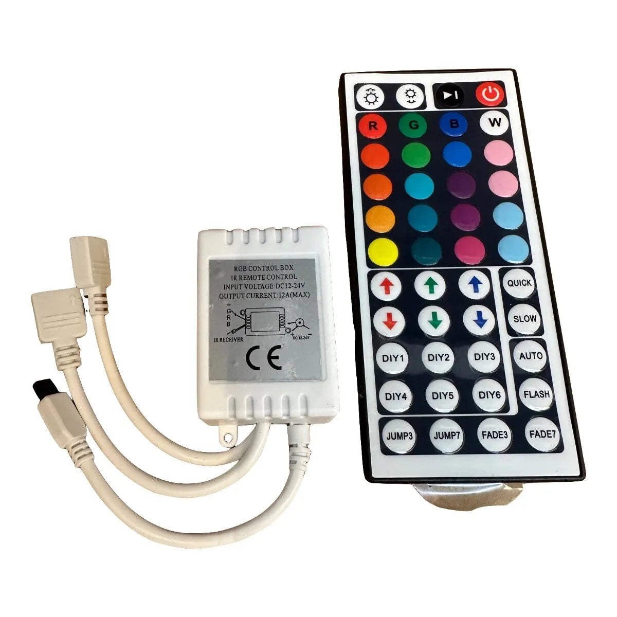 LED RGB IR Doppelt Controller mit 44-Tasten-Fernbedienung – Vielseitige Steuerung für 12V RGB LED Strips