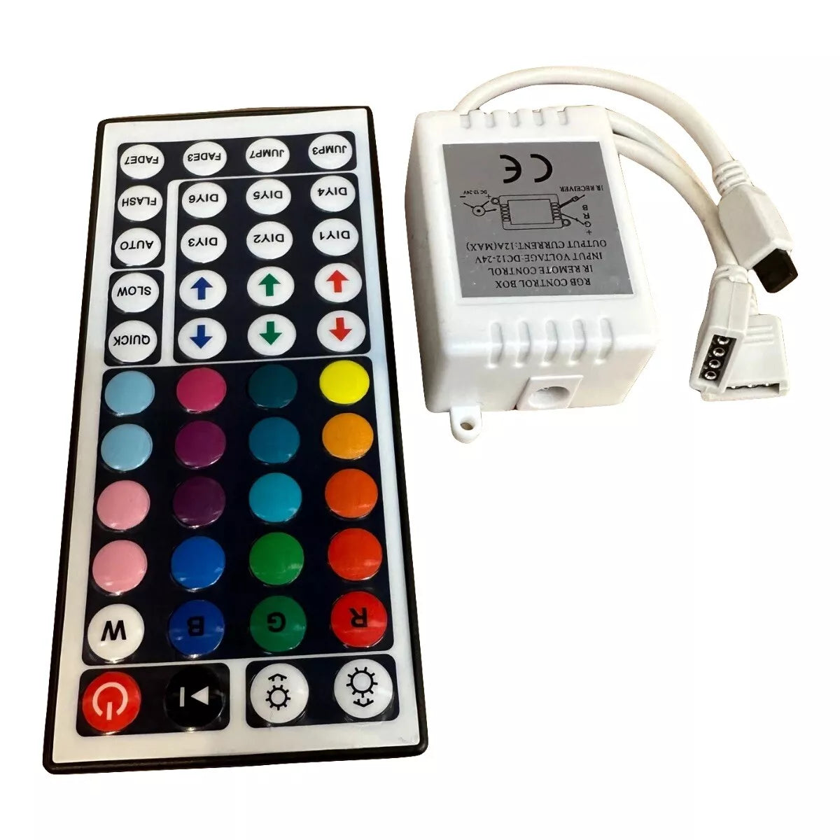LED RGB IR Doppelt Controller mit 44-Tasten-Fernbedienung – Vielseitige Steuerung für 12V RGB LED Strips