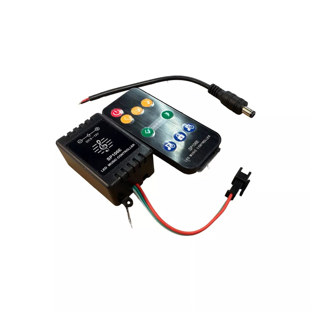 LED Musikcontroller SP106E – 9-Tasten-Musiksteuerung für WS2811 und WS2812 LED Streifen (DC 5-12V)