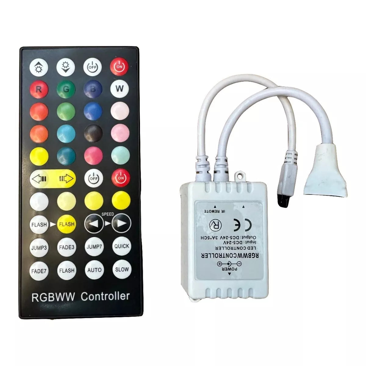 RGBWW/RGBW Controller für SMD LED Streifen – 6-Pin Controller und Trafo für vielseitige Lichtsteuerung